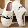 thumbnail image 2 of Pantuflas de felpa Ygjytge antideslizantes algodón negro inglés 40-41, 2 of 9