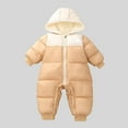thumbnail image 4 of Snow Suit Zipper Hooded Romper Toddler Warm Clothes Windproof Jumpsuits Toddler Boy 12-18 Months Clothes, 4 of 5