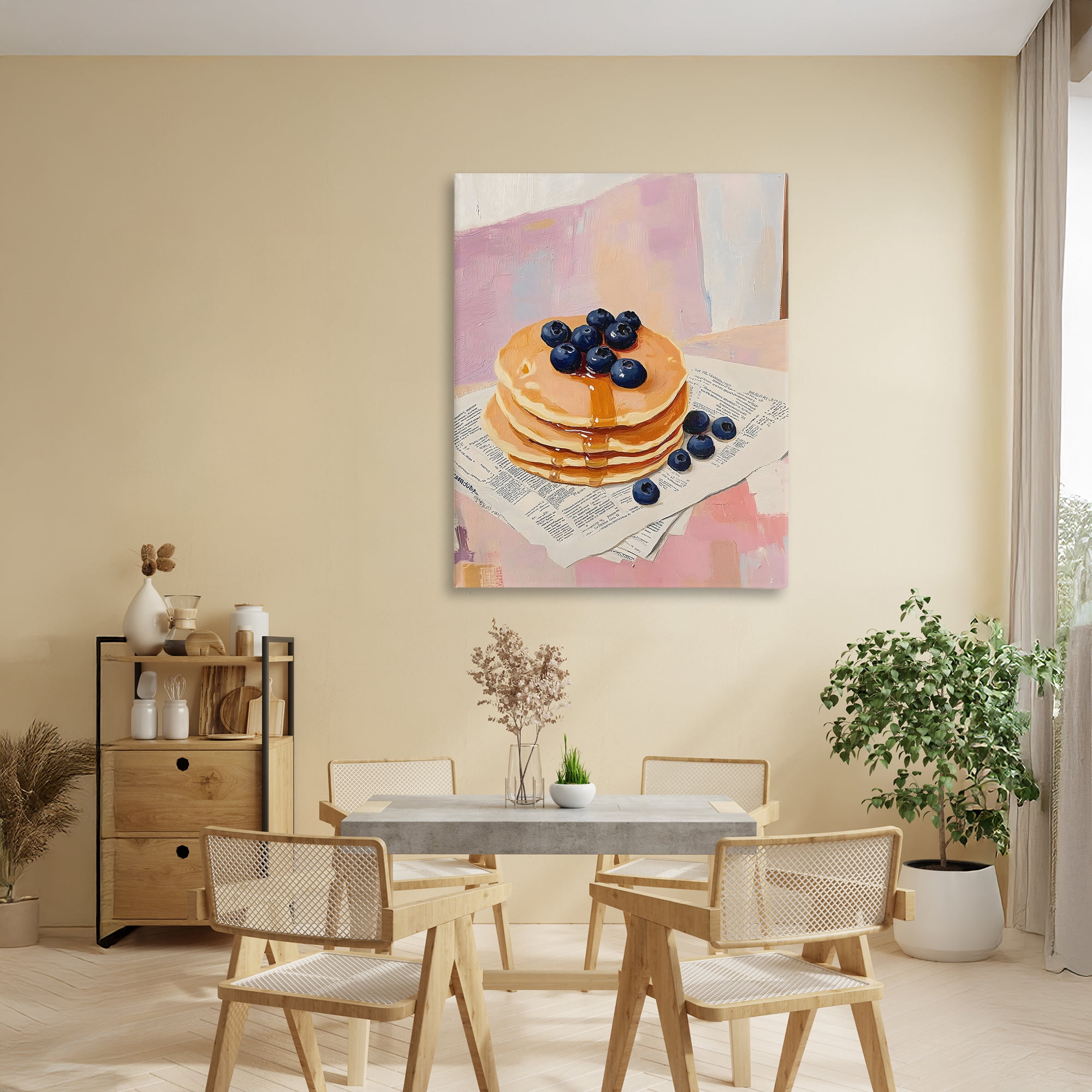 Stupell Industries Blueberry Pancakes with Syrup Canvas Wall Art, design by The Prints Vibe