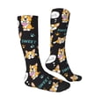 thumbnail image 3 of Picia Women Crew Soft Moisture-wicking Socks Cute Dogs Corgi Pattern Design Cotton Socks, One Size fit All, 3 of 9