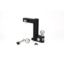 Weigh Safe AWS8-2-KA 8 in. Drop Aero Adjustable Trailer Ball Mount Hitch for 2 in. Receiver with WS05, Black