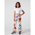 thumbnail image 3 of 7-8Y Girls Colored Flared Pants Digital Print Trousers Slim-Fit Wide Leg Flare for Spring Summer Autumn, 3 of 6