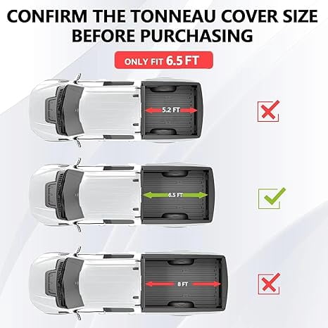 TPA FRP Hard Tri-Fold Truck Bed Tonneau Cover Compatible with 6.5 FT 2014-2026 Chevy Silverado GMC Sierra 1500(2019 Legacy/Limited),2015-2019 Silverado Sierra 2500 HD 3500 HD Fiberglass Double Cab