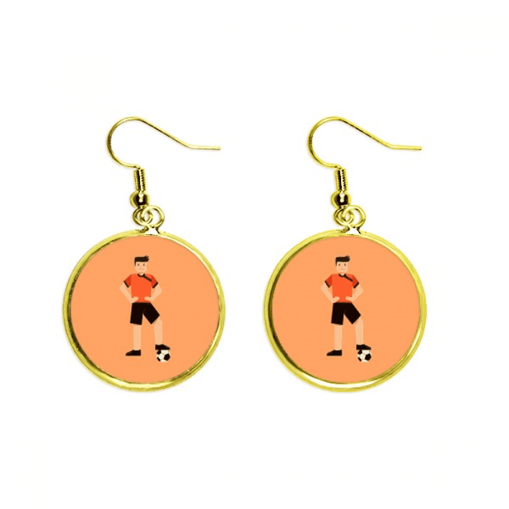 soccer ball association athlete player ear dangle en drop earring