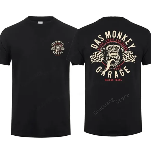 2024 Gas Monkeys Garage T-Shirt Imprimé Vintage Mode Hommes T-Shirt Unique Classique Mode Urbaine Harajuku Femmes Tee Hauts en ModaL