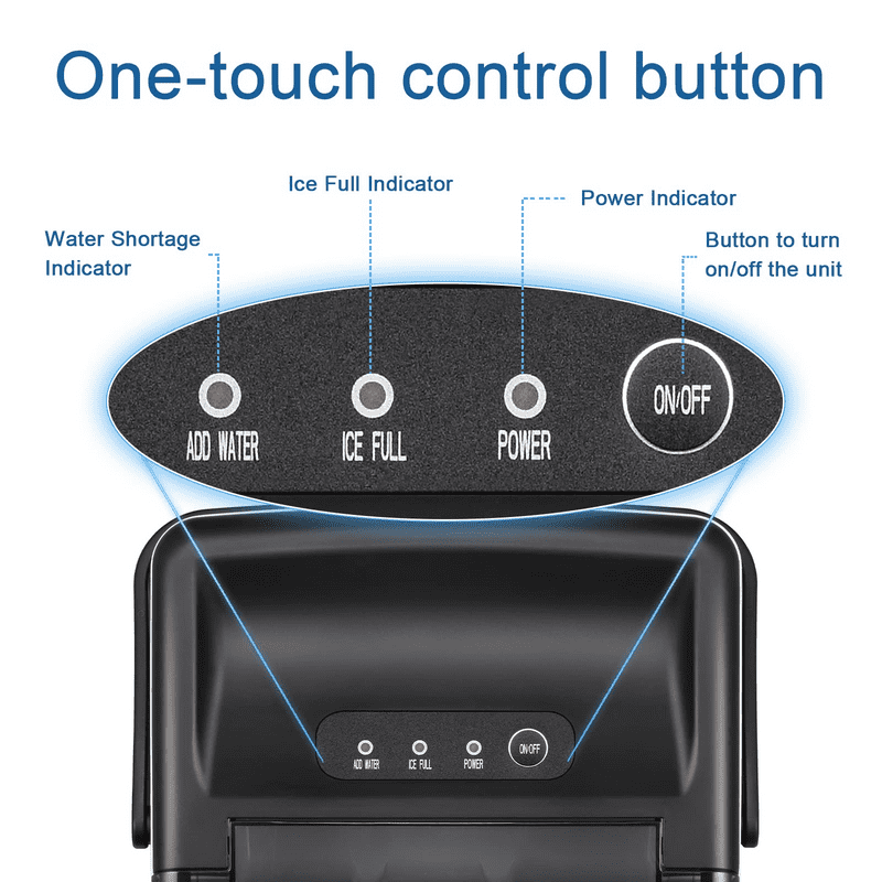 YUKOOL Desktop Ice Maker,Portable,9pcs/6-13min,26lbs/24H,Self Cleaning,With Ice Scoop,Black