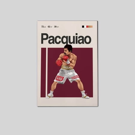 Manny Pacquiao, Minimalist Mid Century Modern Decor poster size 24''x36'' Goldengate