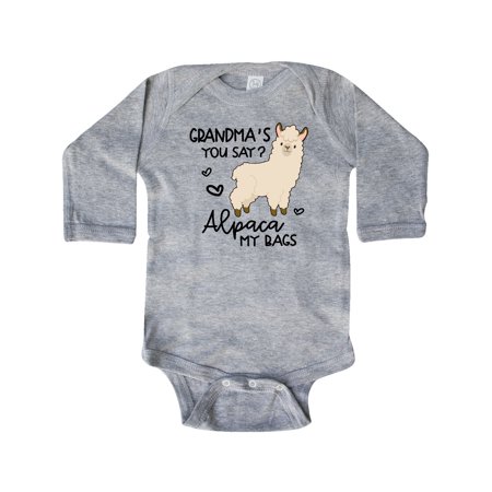 

Inktastic Grandma s You Say Alpaca My Bags Gift Baby Boy or Baby Girl Long Sleeve Bodysuit