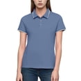 thumbnail image 2 of FRSASU Womens Polo Shirts Short Sleeve Button Lapel Collared Summer Tops Business Casual Basic Tees Blue L(L), 2 of 5