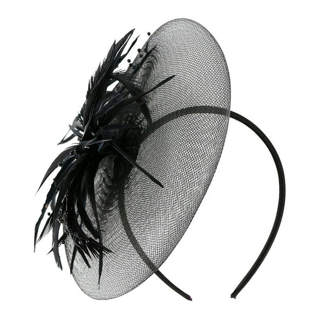 Serre-Tête Plumes en Filet Gros Fleurs pour Fête Filles Femmes