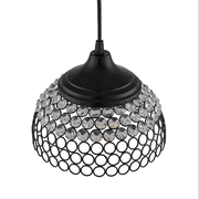 Matt Black Crystal Hanging Hemisphere Light, Ceiling Light, Nordic E27 Pendant
