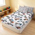 thumbnail image 3 of Erosebridal Truck Zipper Twin Comforter Sets with Fitted Sheet and 2 Pillowcases, Motorcycle Zipper Bedding Set, Truck Motorcycle, Reversible, 3 of 7