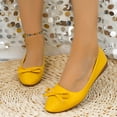 thumbnail image 5 of Hinvhai Women's Flat Shoes Comfortable Leather Pointed Toe Ballet Shoes Bow Slip on Driving Commuting Dress Shoes for Women Flats Yellow 9.5(43), 5 of 9