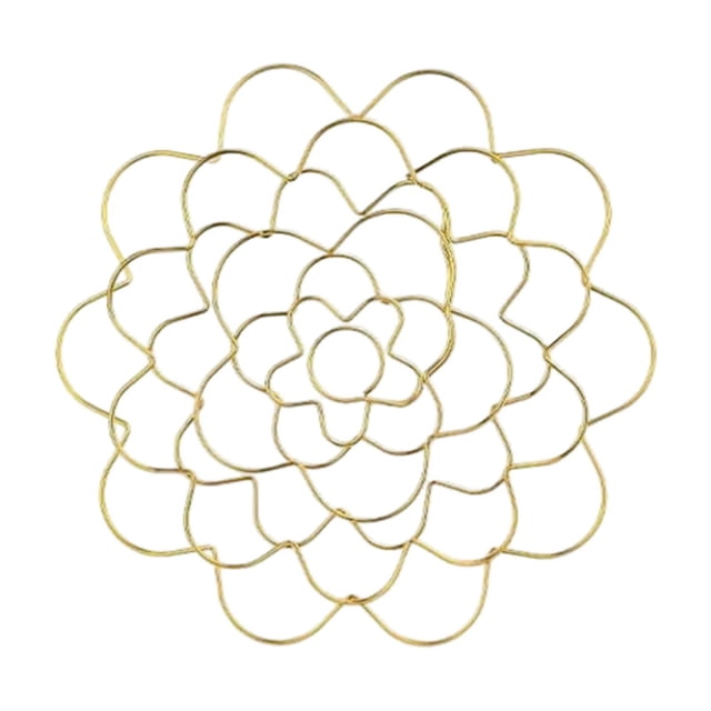 Modern Iron Flower Arrangement Stand, Heavy Duty Metal Support Organizer for Potted Flowers, Circular Vase Insert with Sturdy Design Easy to Clean, Gold
