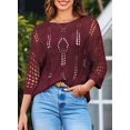 thumbnail image 2 of Traje de baño Cover Up EVALESS - Blusas de ganchillo para mujer, color rojo, talla M, 2 of 7