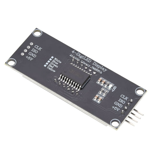 4-Digit 7 Segment LED Display Tube Module Compatible with TM1637.h Library Bright Red Yellow Blue Green Optional