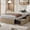 Natural Wood Color (Auspicious Oak), variant on Senfot Full Wood Platform Bed Frame with 2 Storage Drawers – No Headboard, Wood Slat Support, No Box Spring Needed, Easy Assembly