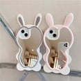 thumbnail image 2 of Bonita funda 3D de silicona con Orejas de conejo para iphone, película de espejo de maquillaje para niña, 14, 13, 12, 11 Pro, XS Max, XR, 6, 7, 8 Plus, SE, lujo, alta calidad Fivean unisex, 2 of 2