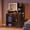 Espresso, variant on GALAXHERO Small Vanity Desk with Mirror, Makeup Tables with Drawer and Storage Shelves, Girls Dressing Table for Bedroom, Black