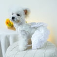 thumbnail image 6 of Guiexla Pet Wedding Dress with Snap Buttons Princess Breathable Spring Summer Lace Apparel with Pearl And Bow Design for Small Medium Dogs, 6 of 7