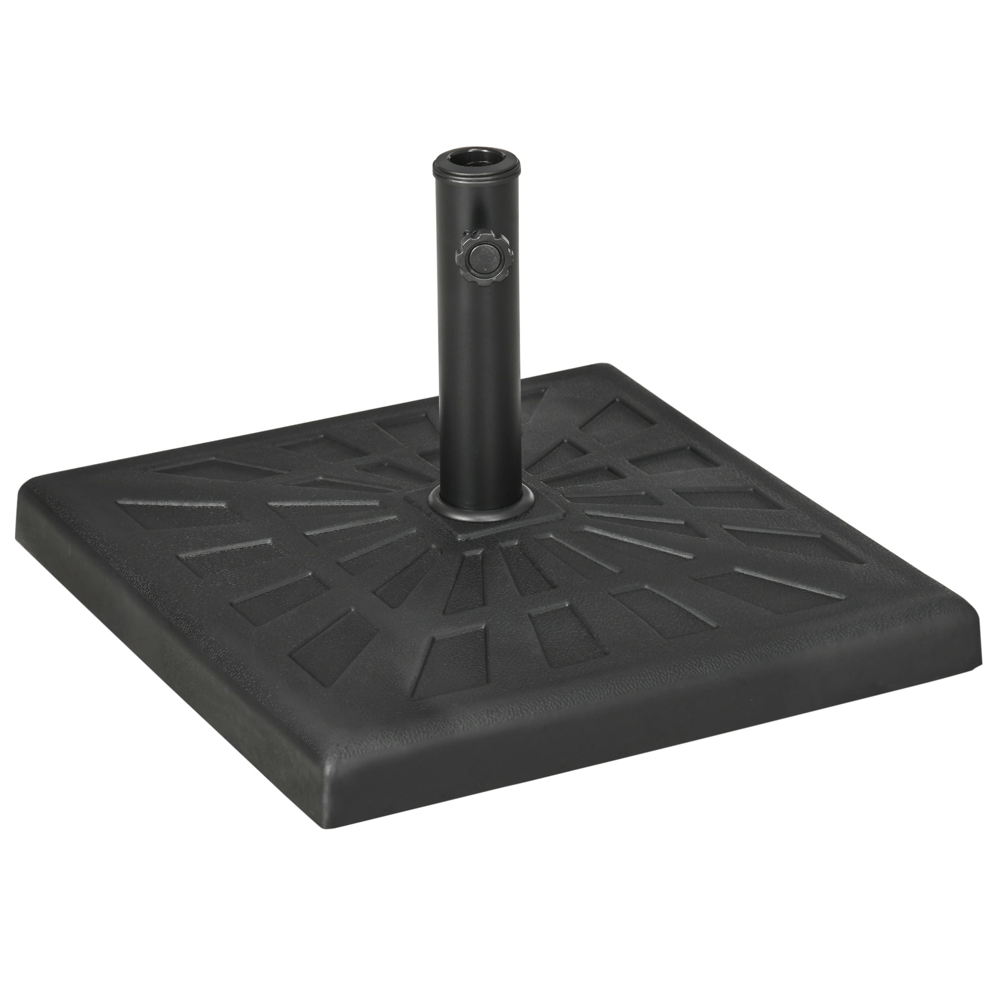 Outsunny 42lbs Resin Patio Umbrella Base 20" Outdoor Umbrella Stand, Black