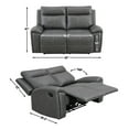 thumbnail image 4 of Steve Silver Gaston Modern Vegan Leather Reclining Loveseat , Grey, 4 of 9