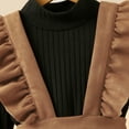 thumbnail image 7 of Lovskoo Baby Girls Long Sleeve Skirt Set Warm Knitted Top and Faux Suede Overalls Suspender Ruffle Skirt Girls for 4-8 Years Old Black, 7 of 7