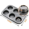 thumbnail image 2 of Muffin Pans for Baking,Bexikou 2 Pack 6-Cups Nonstick Cupcake Pan, Premium Carbon Steel Muffin Tin for Baking,Stackable Cup Cake Tray, 2 of 7