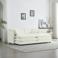 thumbnail image 2 of 76.7" Deep Seat Sectional Cloud Sofa Sleeper, 4 Seat Modular Couch Bed with 2 Ottomans & Soft Pillows, Modern Upholstered Loveseat Sofa for Living Room, Apartment, 2 of 7