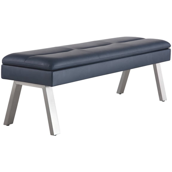 Chintaly Tufted Bench W/ Underseat Storage & Steel Legs