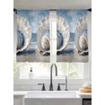 thumbnail image 2 of Oil Painting Texture Sheer Curtains 54 Inch Long 2 Panels, Modern Style White Ocean Shell Light Filtering Rod Pocket Curtains, Sheer Voile Drapes for Living Room Bedroom, 52"x54", 2 of 8
