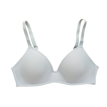 Lovzfmll Women s Low Back Bra Wirefree Seamless Bras Push Up Backless Bralette Multiway Glossy Comfortable Breathable Solid Color Bra Underwear No Rims Gray 44C