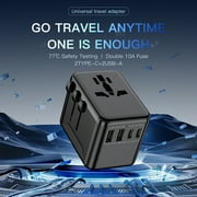 European Travel Plug Adapter USB C, OGEDNAC US to Europe Plug Adapter with 1 Outlets 4 USB Charger, Type C Power Adaptor to Italy Spain France Portugal Iceland Germany, Black