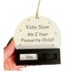thumbnail image 2 of Sliding Scale Joke Christmas Bauble, Vote Now Am I Your Favourite Child? Funny Wooden Christmas Tree Decorations, Joke Christmas Ornaments, Christmas, 2 of 5