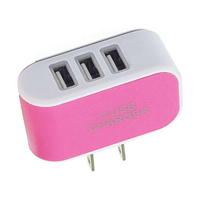 Wall Charger 3 Port Lightweight USB Power Adapter Socket Mobile Safe Phone Charging Phones Cameras Players Travel Gift Mobile Phone Red