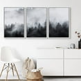 thumbnail image 2 of IDEA4WALL Framed Canvas Wall Art Foggy Pine Trees Forest Landscape Wilderness Photography Abstract Modern Aerial Relax/Calm Black and White for Living Room, Bedroom, Office, 2 of 5
