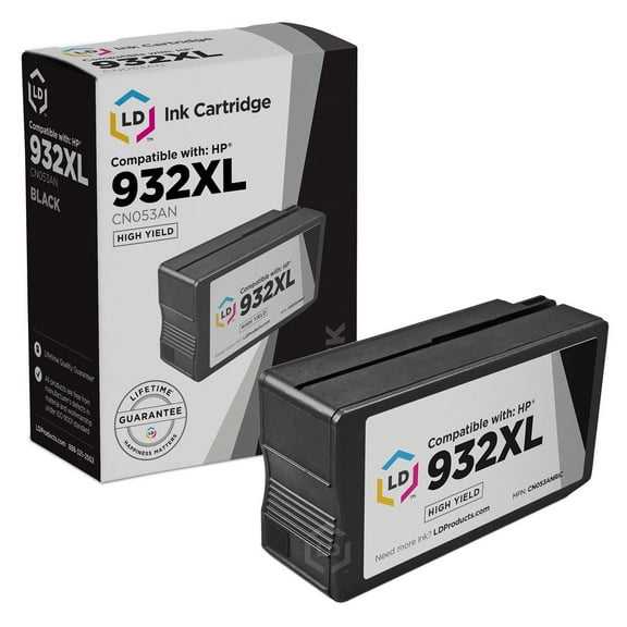LD Products Compatible Replacement for CN053AN 932XL Black Ink Cartridge for HP Printer