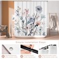 thumbnail image 4 of Watercolor Floral Shower Curtain, White Flowers Bathroom Curtains Sets, Modern Minimalist Bath Curtain, Polyester Fabric, 12 Hooks 72x72 Inches, Machine Washable, Wildflower Plant Bath Curtain Set, 4 of 6