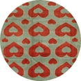 thumbnail image 1 of Ahgly Company Indoor Round Abstract Green Abstract Area Rugs, 3' Round, 1 of 6