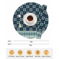 thumbnail image 6 of 13 Inch Round Placemats Set of 4, Dark Blue Flowers Non Slip Heat Insulation PP Table Mats, Vintage Rustic Abstract Floral Aesthetic Washable Place Mats for Kitchen Dining Party Table Decor, 6 of 7
