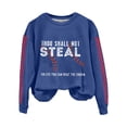 thumbnail image 4 of Clearance Items Crewneck Sweatshirts Women Retro Baseball Thou Shall Not Steal Unless You Can Beat The Throw Print Sweatshirt, 4 of 4