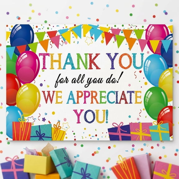 Appreciation Banner Thank You Party Backdrop for Employees Teachers Doctors Nurses and Staff, Graduation Celebration Decoration