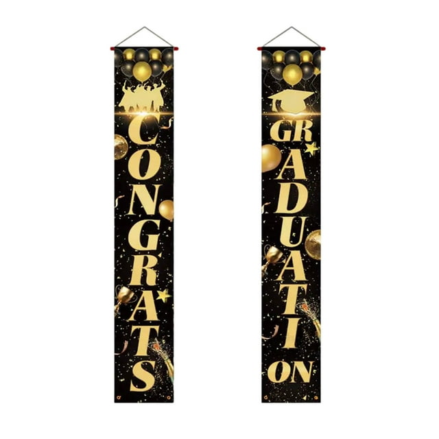 Graduation 2025 Door and Porch Banners | Congrats Grad Welcome Sign | Large Fabric Class of 2025 Decorations for Indoor Outdoor Wall | Weather Resistant | 70.8x11.8 Inch | School College Party Decor