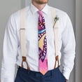 thumbnail image 3 of Paisley Boho Design Tie - Vintage Floral Satin Wedding Necktie for Men, Elegant & Dry Clean Only, 3 of 5