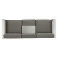 thumbnail image 6 of GDF Studio Crested Bay Outdoor Aluminum 3 Seater Loveseat Sofa with Tray, Silver and Gray, 6 of 10