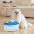 thumbnail image 3 of WOPET Pet Dog Cat Water Fountains , 67oz/2L with 1 Filter, Blue White, 3 of 10