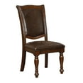 thumbnail image 2 of Espresso Leatherette Brown Cherry Solid wood Set of 2pc Dining Chairs Formal Luxurious Side Chairs Padded Seat Back Dining Room, 2 of 6