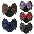 thumbnail image 4 of Happy date Bowknot Snood Net Barrette Hair Clip Bun Cover Hairnet Lace Bow Decor for Woman, 4 of 7