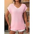 thumbnail image 5 of Women'S Sleeveless Sweater Casual V Neck Cap Sleeve Knit Pullover Tank Tops Pink XL, 5 of 7