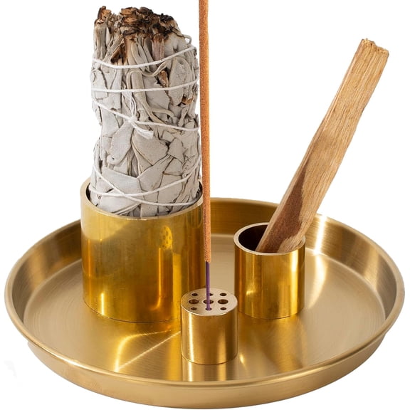 Brass Incense Holder, insence-Stick Holder, Palo Santo Holder, Sage Holder, 5.5" Incense Stick Ash Catcher